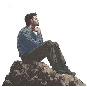 thinking man comic sticker 04